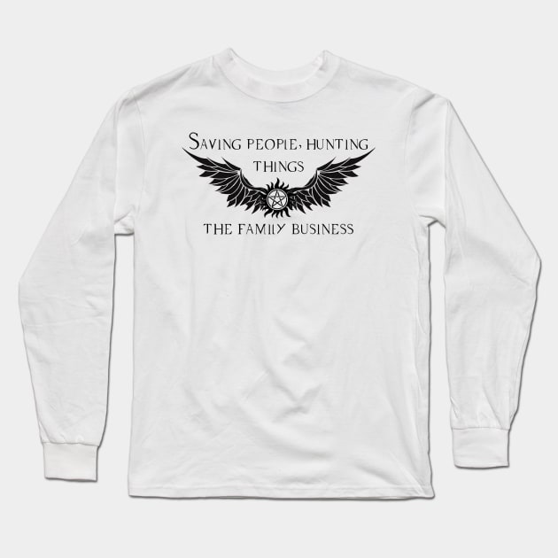 Saving People Hunting Things Long Sleeve T-Shirt by Daniel99K